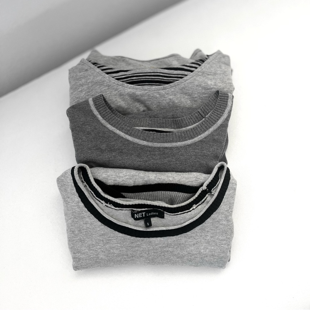BUNDLE: Set of Three Net Gray Sweaters • All in Size S